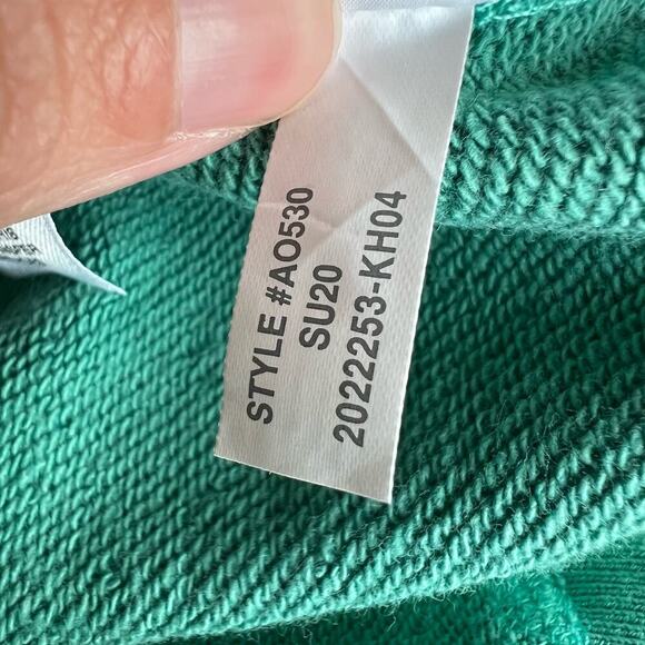 NEW JCrew Cotton Ocean Pearl Myrtle Beach Green Crop Pullover Sweatshirt XS - Picture 13 of 13